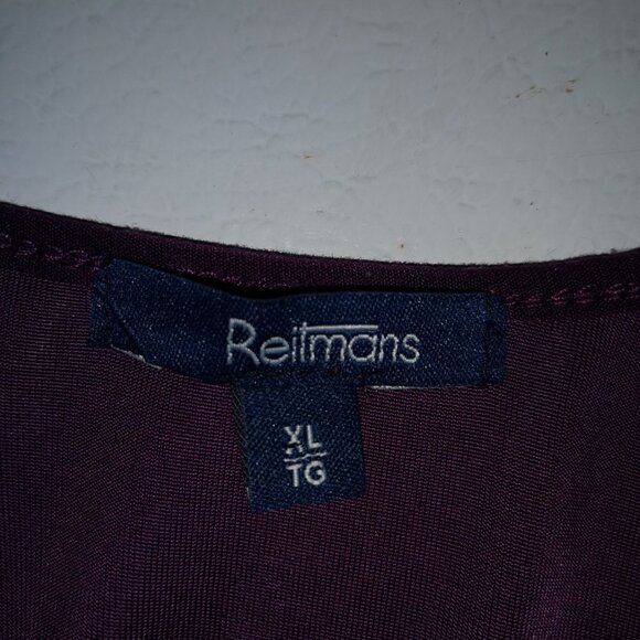 Reitmans 3/4 Length Sleeve Round Neck Purple Tunic - Picture 3 of 6